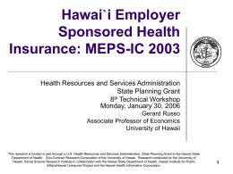 Hawaii ESI MEPS 2001