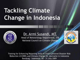 PROJECTIONS OF SEA LEVEL RISE IN INDONESIA AND THEIR