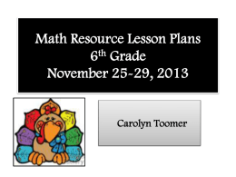 Math Resource Lesson Plans 6th Grade September 16
