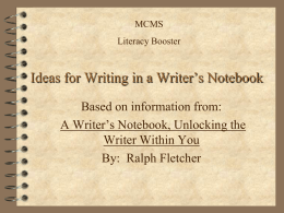 What is a Writer’s Notebook?