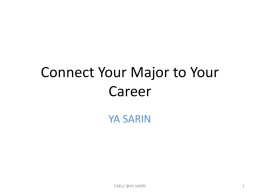 Connect Your Major to Your Career