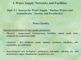 I. Water Supply Networks and Facilities Topic I.3. Sources