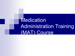 SUNY Medication Administration Training of Trainers