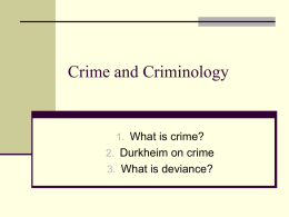 Crime and Criminology - Washington State University