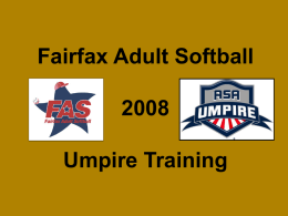 RULE UPDATE - Fairfax Adult Softball