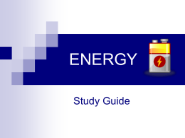 ENERGY Study Guide