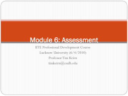 Module 6: Assessment - MERLOT (Multimedia Educational