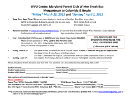 Mountaineer Central Maryland Parent Club Spring Break Bus
