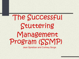 Successful Stuttering Management Program (SSMP