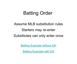 MLB Baseball Batting Order Example