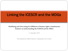 Linking the ICESCR and the MDGs
