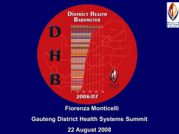 The District Health Barometer 2006/07