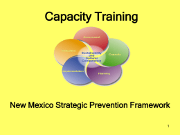Capacity Training New Mexico Strategic Prevention