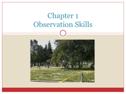 Chapter 1 – Observation Skills