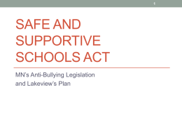Safe and supportive schools act