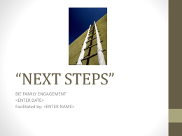 NEXT STEPS” - Bureau of Indian Education