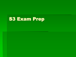 S3 Exam Prep 2008
