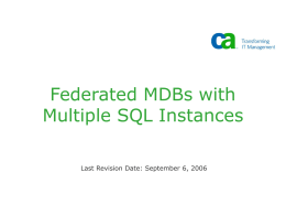 Federated MDBs with Multiple SQL Instances