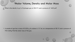 Molar Volume, Density and Molar Mass