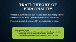 TRAIT THEORY OF PERSONALITY