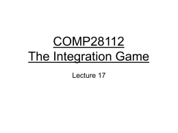 The Integration Game - University of Manchester