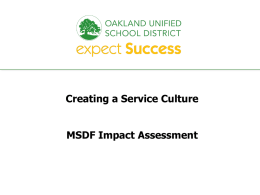 Impact Assessment Creating a Service Culture