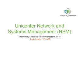 Unicenter NSM Scalability r11