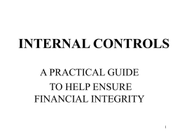 INTERNAL CONTROLS - Topeka Chapter, Association of