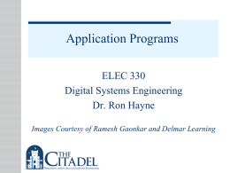 Application Programs - Department of Electrical and