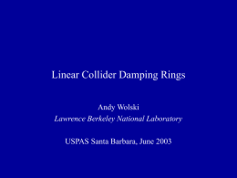 Linear Collider Damping Rings