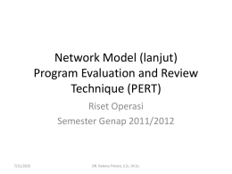 Network Model (lanjut) Program Evaluation and Review