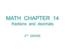 MATH CHAPTER 14 fractions and decimals