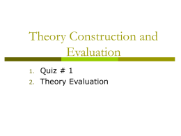 Research Methods in Criminology. Theory Construction and