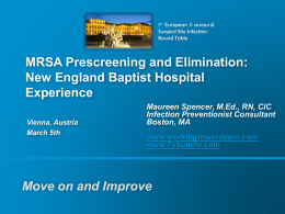 Efficacy of MRSA Prescreening and Eradication: New England