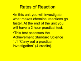 Rates of Reaction - Learning on the Loop