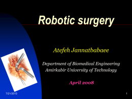 Robotic surgery - Amirkabir University of Technology