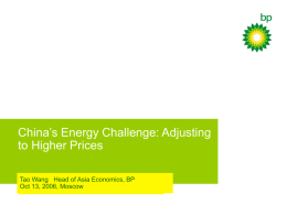 Integrated Energy – North Asia A China Perspective