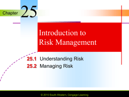 Chapter 25 Introduction to Risk Management