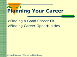 Chapter 2 Planning Your Career