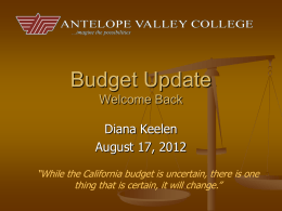 Budget Overview - Antelope Valley College