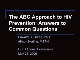 The ABC Approach to HIV Prevention: Answers to Common