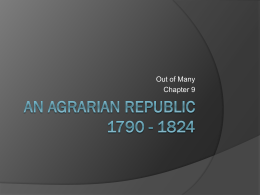 An Agrarian Republic 1790