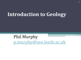Lecture 1 - Introduction to Geology