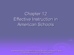 Chapter 12 Effective Instruction in American Schools