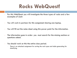 Rocks WebQuest! - Crestline High School