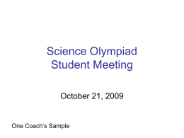 Science Olympiad Student Meeting