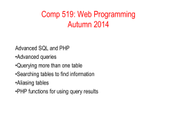 Comp 519: Web Programming Fall 2006