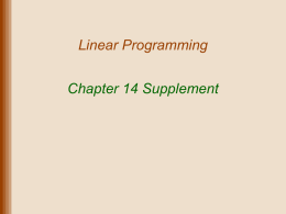 Linear Programming - Texas Tech University