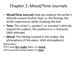 Chapter 2: Mood/Tone Journals - Ms. Barton's English Classes