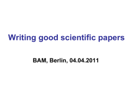 Writing good scientific papers